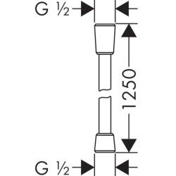 Wąż prysznicowy 1,25 m z nakrętkami stożkowymi Czarny Chrom Szczotkowany AXOR 28622340