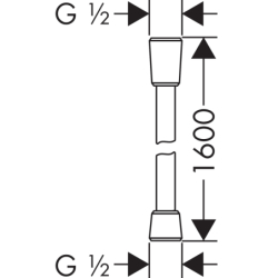Wąż prysznicowy 1,60 m z nakrętkami stożkowymi Chrom Szczotkowany AXOR 28626260