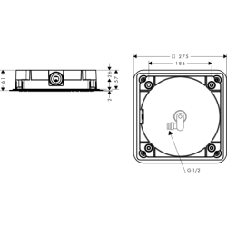 Głowica prysznicowa 270/270 1jet EcoSmart do montażu w suficie Czarny Chrom Szczotkowany Citterio C AXOR 28795340