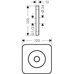 Rozeta ścienna 120/120 softsquare Chrom Citterio C AXOR 28801000