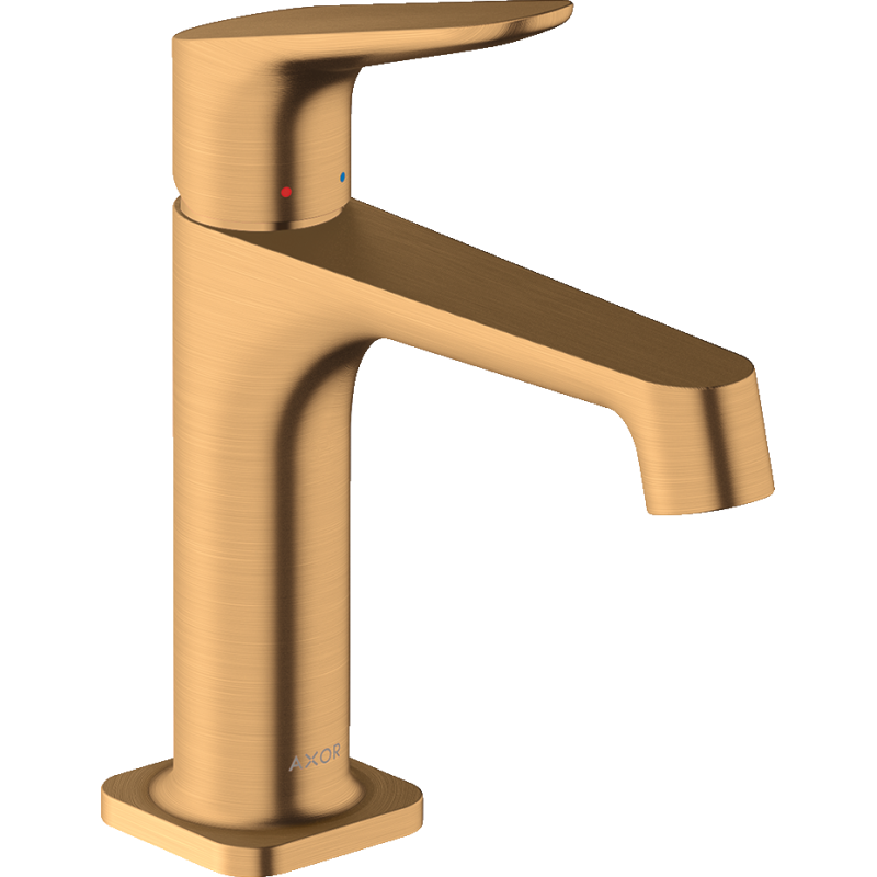 Jednouchwytowa bateria umywalkowa 100 z kompletem odpływowym z cięgłem Złoty Optyczny Szczotkowany Citterio M AXOR 34010250