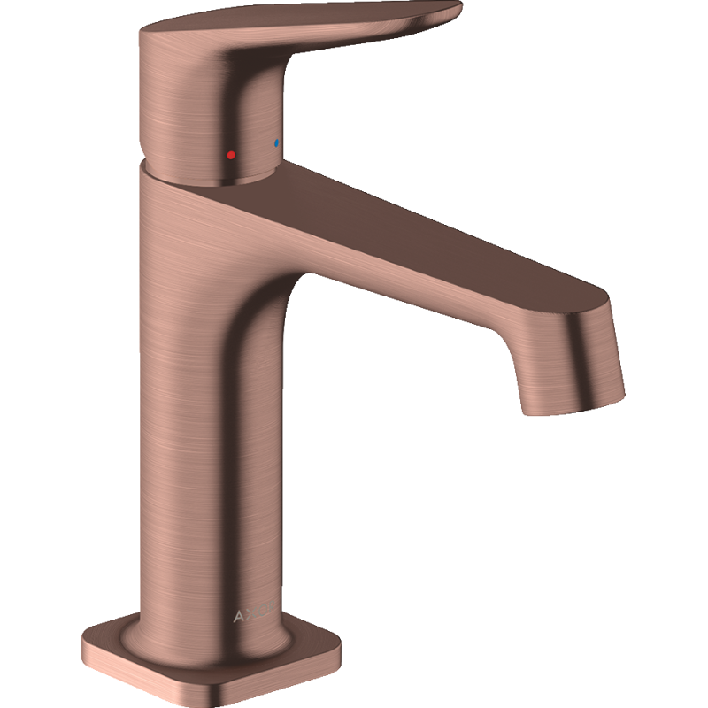 Jednouchwytowa bateria umywalkowa 100 z kompletem odpływowym z cięgłem Czerwony Złoty Szczotkowany Citterio M AXOR 34010310