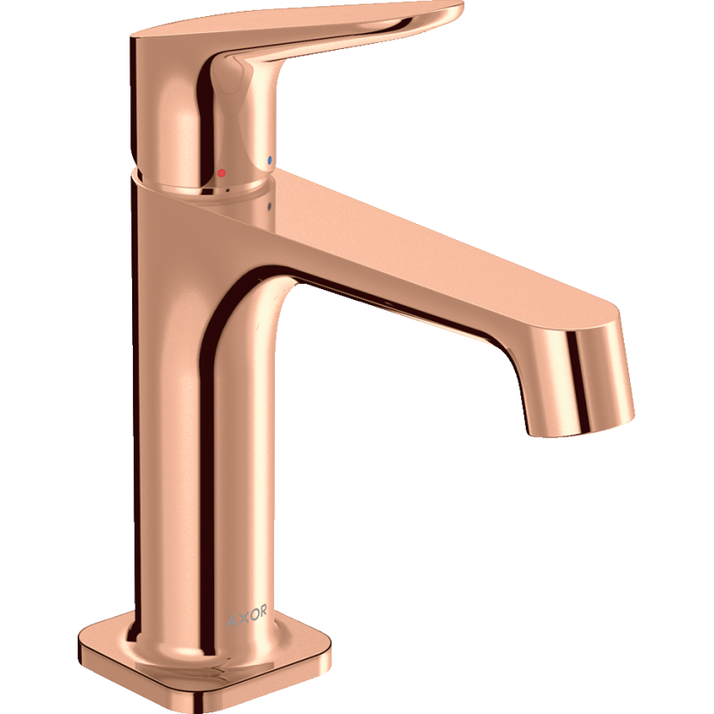 Jednouchwytowa bateria umywalkowa 100 z niezamykanym kompletem odpływowym Czerwony Złoty Polerowany Citterio M AXOR 34017300