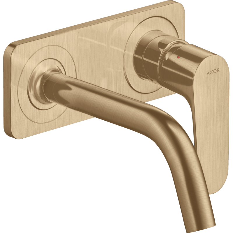 Jednouchwytowa bateria umywalkowa z wylewką 167 mm i płytką, ścienna, podtynkowa Brąz Szczotkowany Citterio M AXOR 34112140