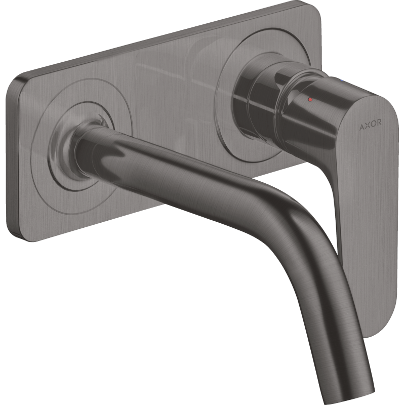 Bateria umywalkowa z wylewką 167 mm i płytką, ścienna, podtynkowa Czarny Chrom Szczotkowany Citterio M AXOR 34112340