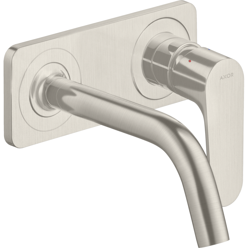 Bateria umywalkowa z wylewką 167 mm i płytką, ścienna, podtynkowa Stal Szlachetna Optyczna Citterio M AXOR 34112800