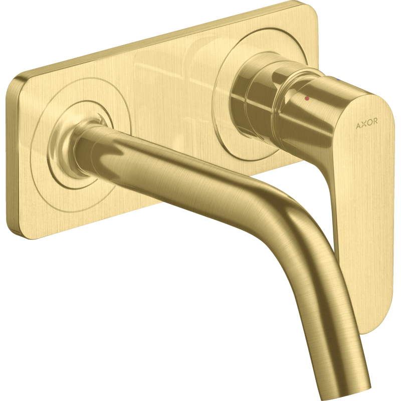 Jednouchwytowa bateria umywalkowa z wylewką 167 mm i płytką, ścienna, podtynkowa Mosiądz Szczotkowany Citterio M AXOR 34112950