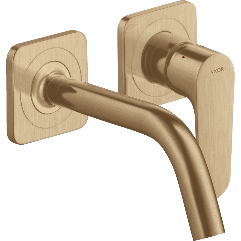 Jednouchwytowa bateria umywalkowa z wylewką 167 mm i rozetami, ścienna, podtynkowa Brąz Szczotkowany Citterio M AXOR 34113140