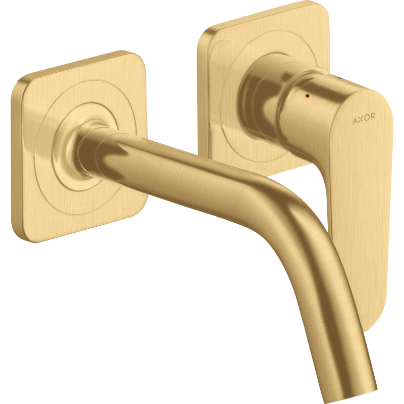 Bateria umywalkowa z wylewką 167 mm i rozetami, ścienna, podtynkowa Złoty Optyczny Szczotkowany Citterio M AXOR 34113250