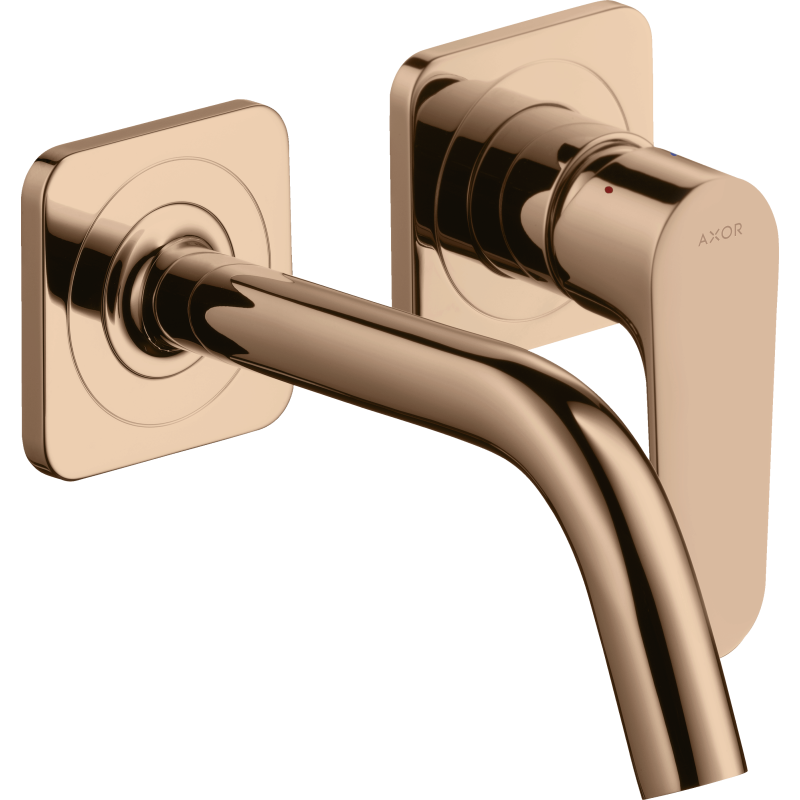 Bateria umywalkowa z wylewką 167 mm i rozetami, ścienna, podtynkowa Czerwony Złoty Polerowany Citterio M AXOR 34113300