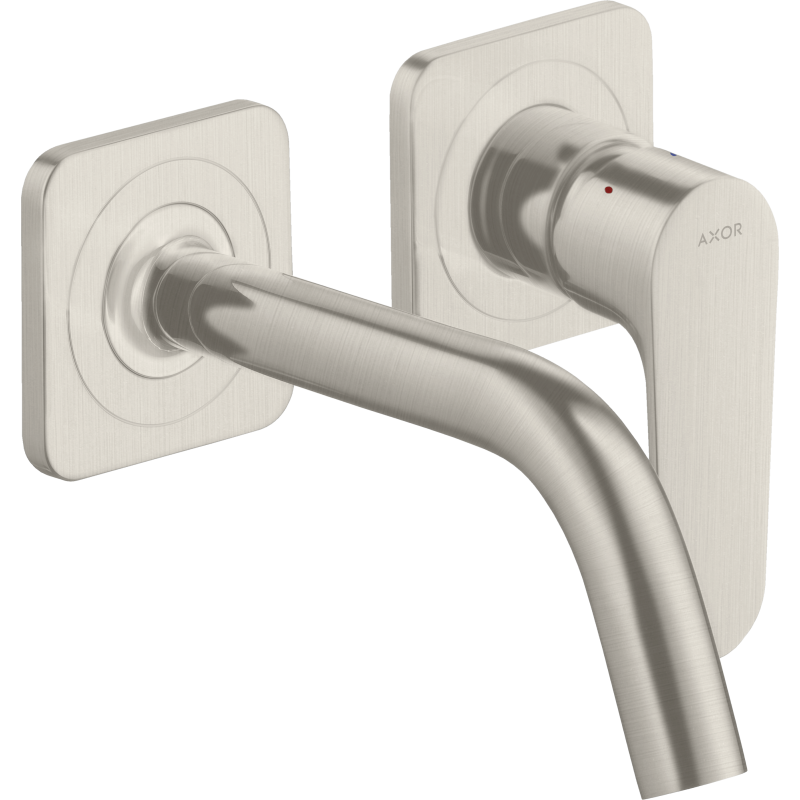 Bateria umywalkowa z wylewką 167 mm i rozetami, ścienna, podtynkowa Stal Szlachetna Optyczna Citterio M AXOR 34113800