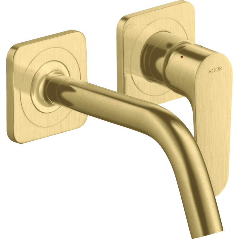 Jednouchwytowa bateria umywalkowa z wylewką 167 mm i rozetami, ścienna, podtynkowa Mosiądz Szczotkowany Citterio M AXOR 34113950