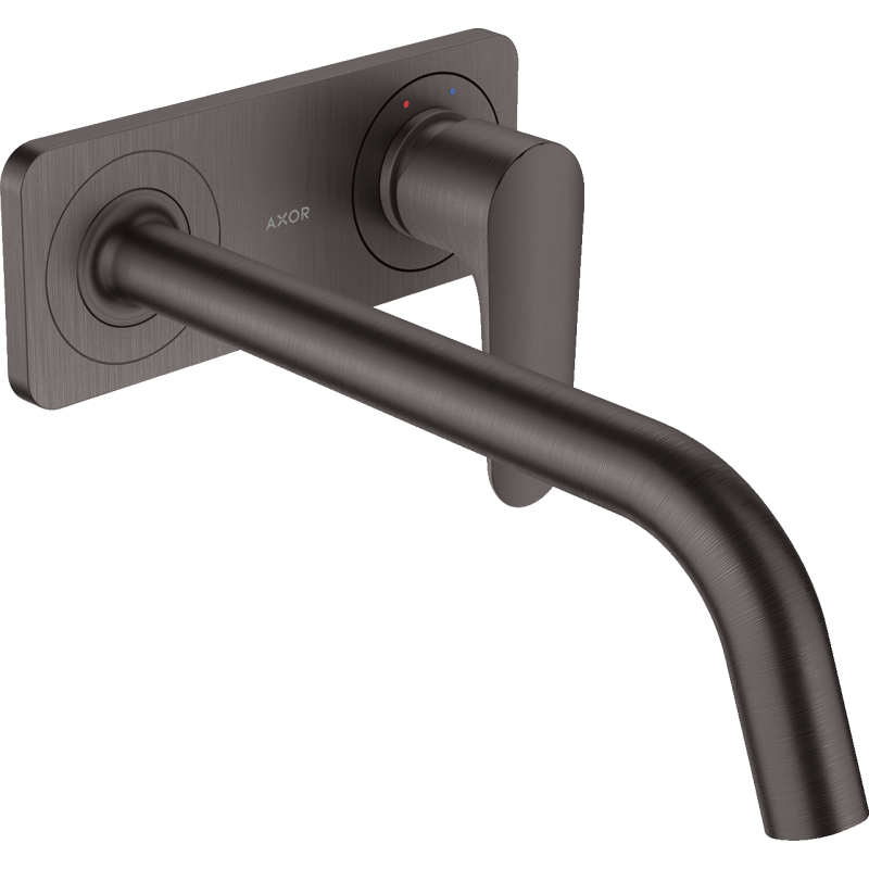 Bateria umywalkowa z wylewką 227 mm i płytką, ścienna, podtynkowa Czarny Chrom Szczotkowany Citterio M AXOR 34115340