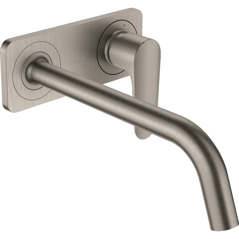 Bateria umywalkowa z wylewką 227 mm i płytką, ścienna, podtynkowa Stal Szlachetna Optyczna Citterio M AXOR 34115800