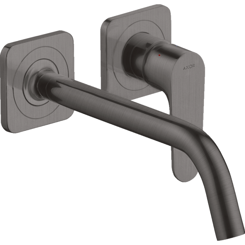 Bateria umywalkowa z wylewką 227 mm i rozetami, ścienna, podtynkowa Czarny Chrom Szczotkowany Citterio M AXOR 34116340