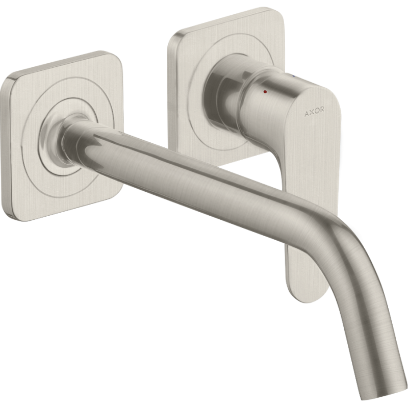 Bateria umywalkowa z wylewką 227 mm i rozetami, ścienna, podtynkowa Stal Szlachetna Optyczna Citterio M AXOR 34116800