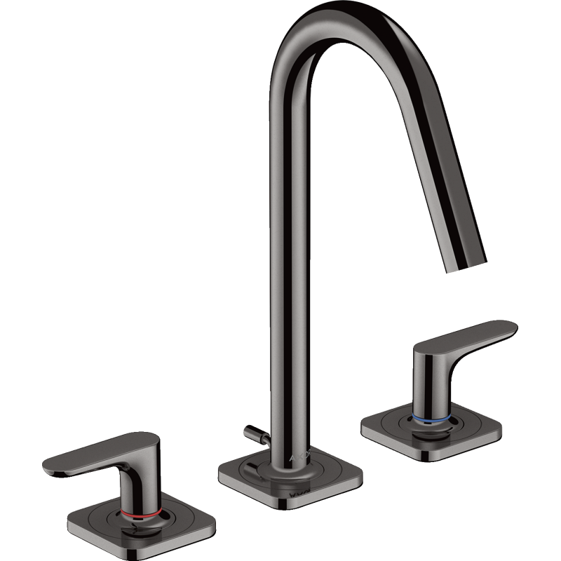 3-otw. Bateria umyw. 160 z uchwytami, rozetami i kpl odpływowym z cięgłem Czarny Chrom poler Citterio M AXOR 34133330