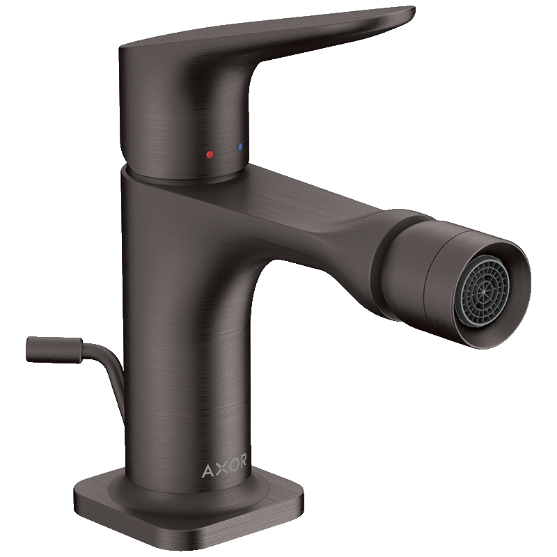 Jednouchwytowa bateria bidetowa z kompletem odpływowym z cięgłem Czarny Chrom Szczotkowany Citterio M AXOR 34210340