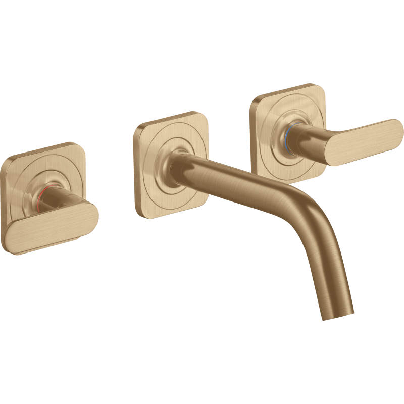 3-otw. Bateria umyw. z uchwytami jednoramiennymi, rozetami i wylewką 166 mm, podtynk. Brąz brushed Citterio M AXOR 34313140