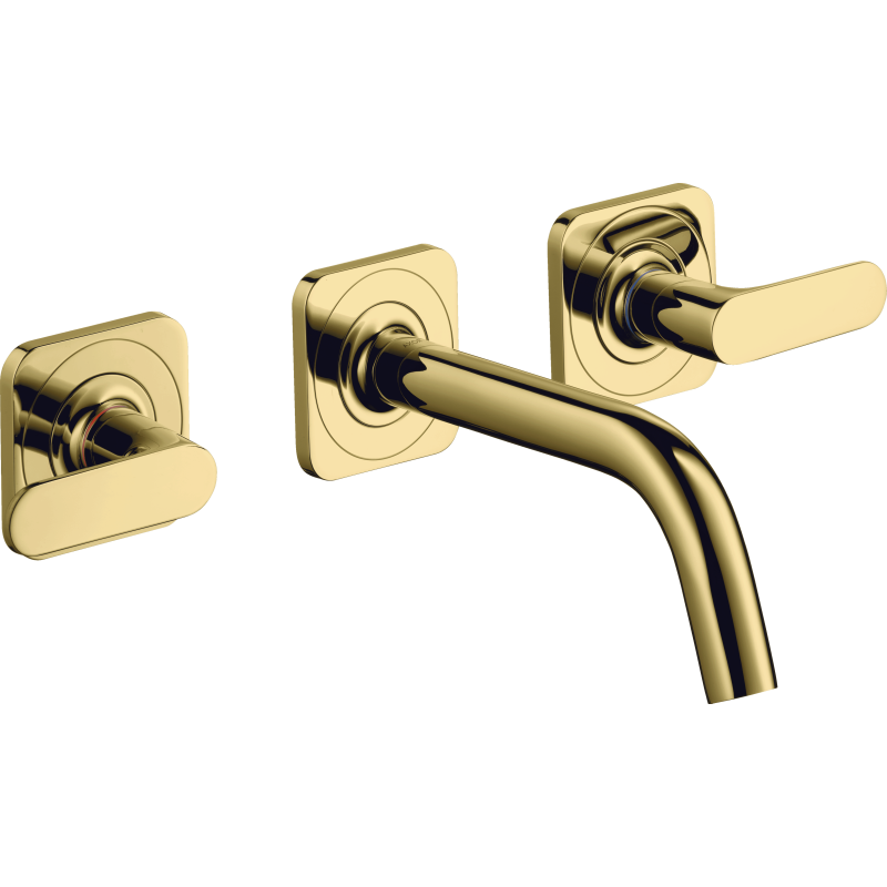 3-otw. Bateria umyw. z uchwytami jednoramiennymi, rozetami i wylewką 166 mm, podtynk. Mosiądz poler Citterio M AXOR 34313930