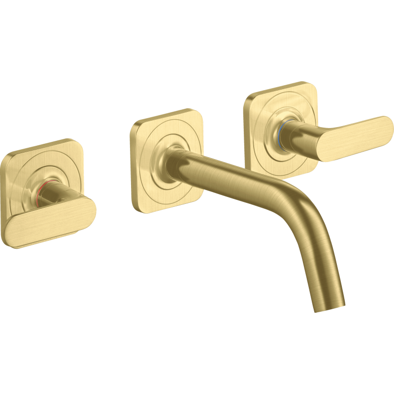 3-otw. Bateria umyw. z uchwytami jednoramiennymi, rozetami i wylewką 166 mm, podtynk. Mosiądz brushed Citterio M AXOR 34313950