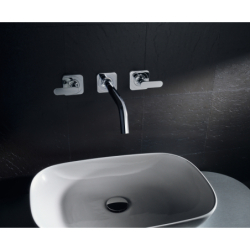 3-otw. Bateria umyw. z uchwytami jednoramiennymi, rozetami i wylewką 266 mm, ścienna, podtynkowa Chrom Citterio M AXOR 34315000