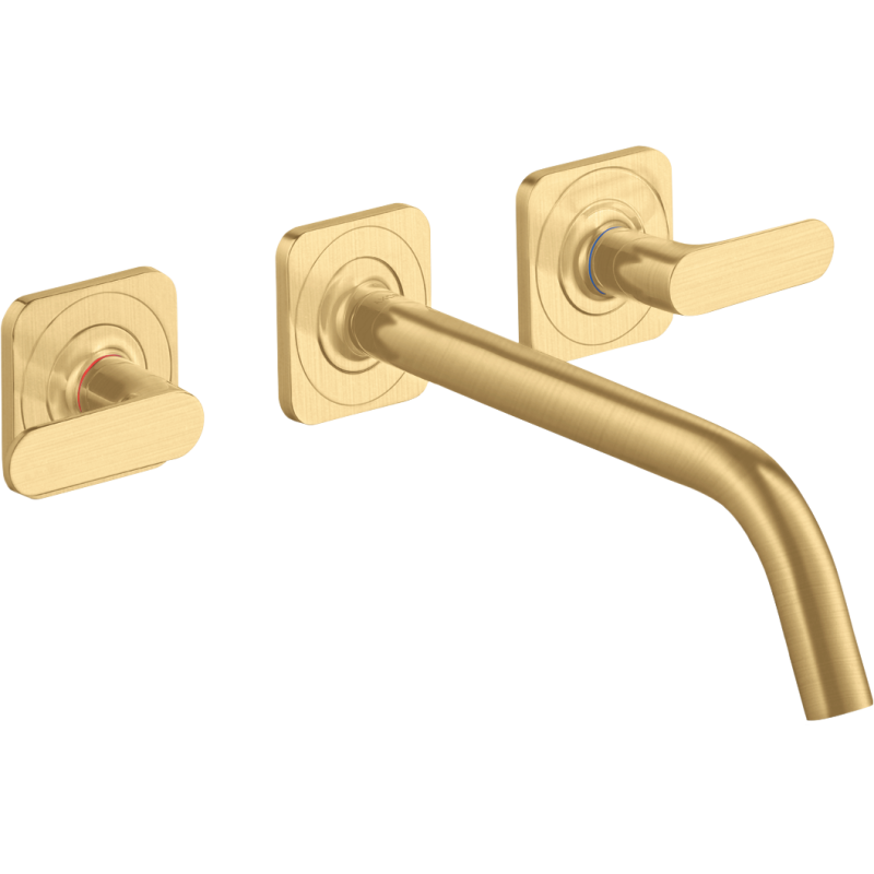 3-otw. Bateria umyw. z uchwytami jednoramiennymi, rozetami i wylewką 266 mm, podtynk. Złoty brushed Citterio M AXOR 34315250