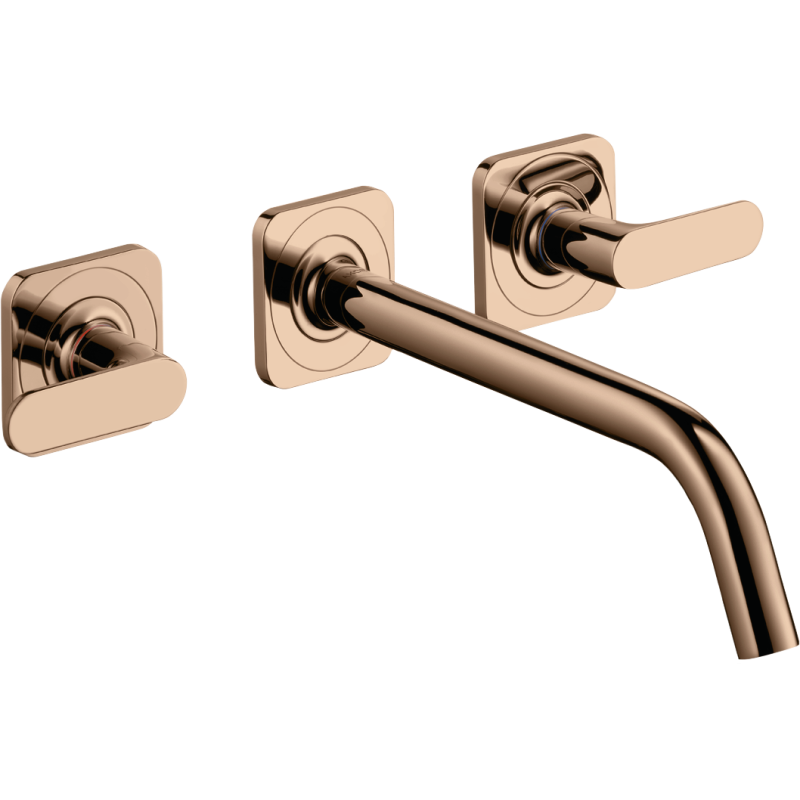 3-otw. Bateria umyw. z uchwytami, rozetami i wylewką 266 mm, podtynk. Czerwony Złoty poler Citterio M AXOR 34315300