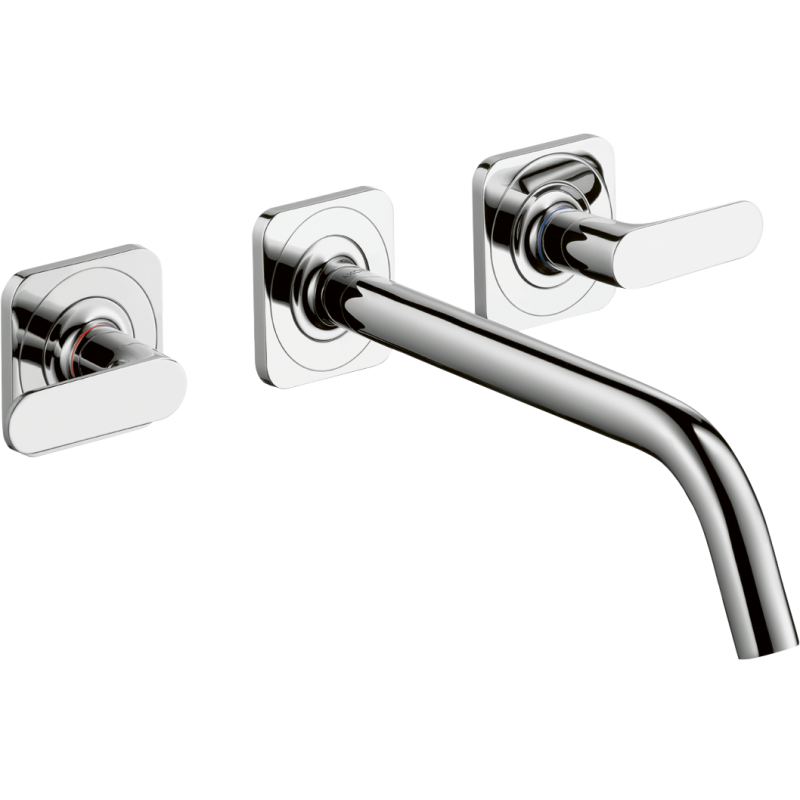 3-otw. Bateria umyw. z uchwytami jednoramiennymi, rozetami i wylewką 266 mm, podtynk. Stal Szlachetna Citterio M AXOR 34315800