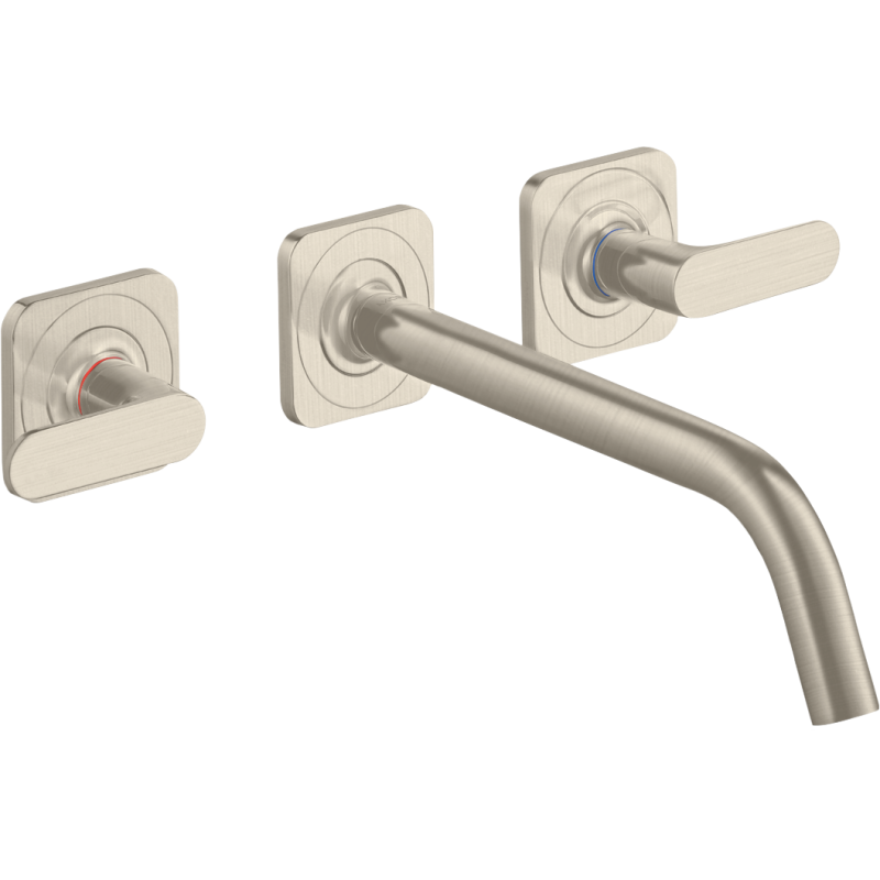 3-otw. Bateria umyw. z uchwytami jednoramiennymi, rozetami i wylewką 266 mm, podtynk. Nikiel brushed Citterio M AXOR 34315820