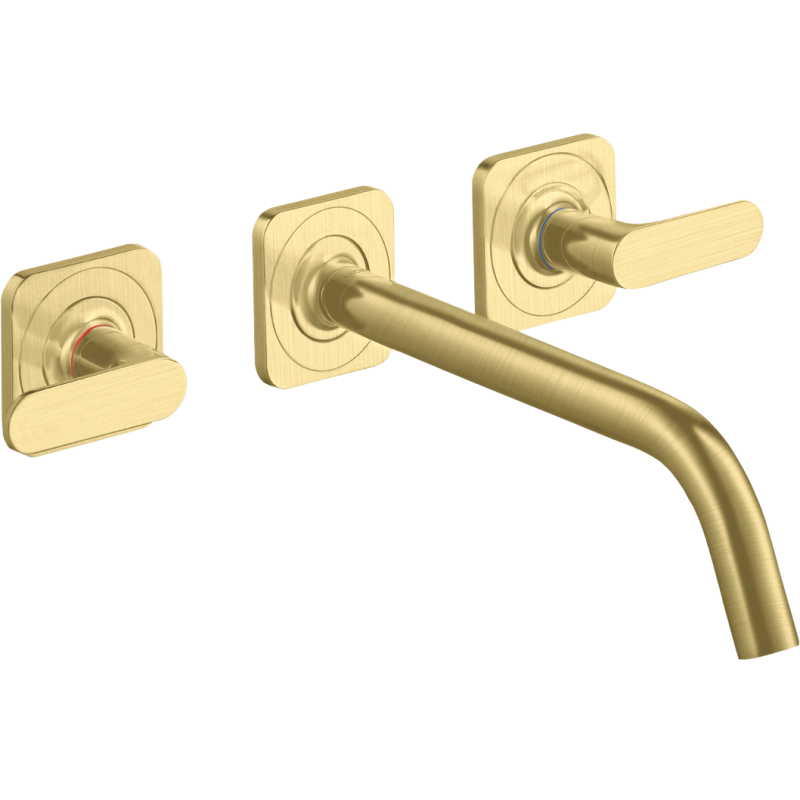 3-otw. Bateria umyw. z uchwytami jednoramiennymi, rozetami i wylewką 266 mm, podtynk. Mosiądz brushed Citterio M AXOR 34315950