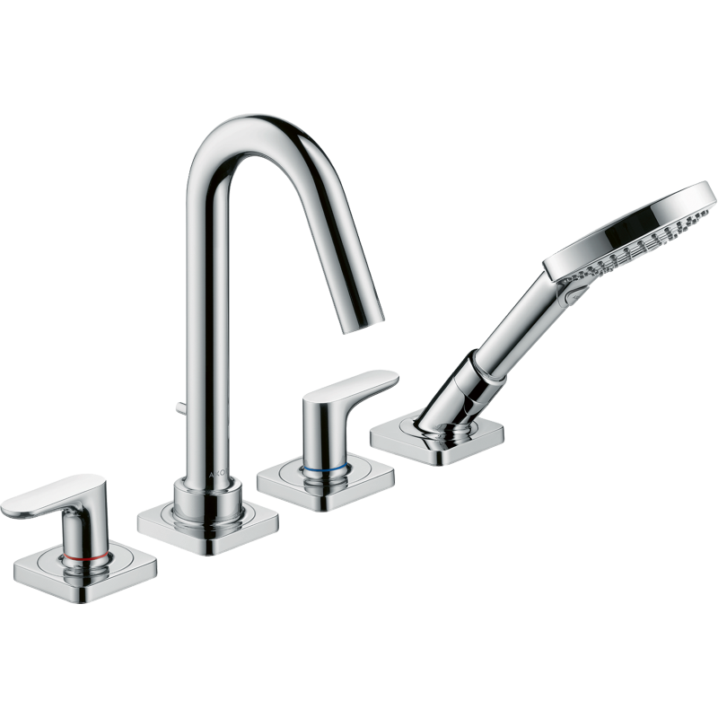 4-otworowa bateria na brzeg wanny z uchwytami jednoramiennymi i rozetami Chrom Citterio M AXOR 34444000