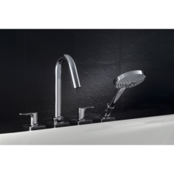 4-otworowa bateria na brzeg wanny z uchwytami jednoramiennymi i rozetami Chrom Citterio M AXOR 34444000