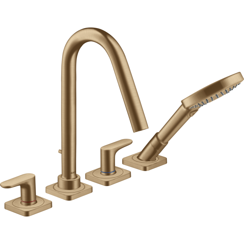 4-otw. bateria wannowa z uchwytami jednoramiennymi i rozetami Brąz brushed Citterio M AXOR 34454140