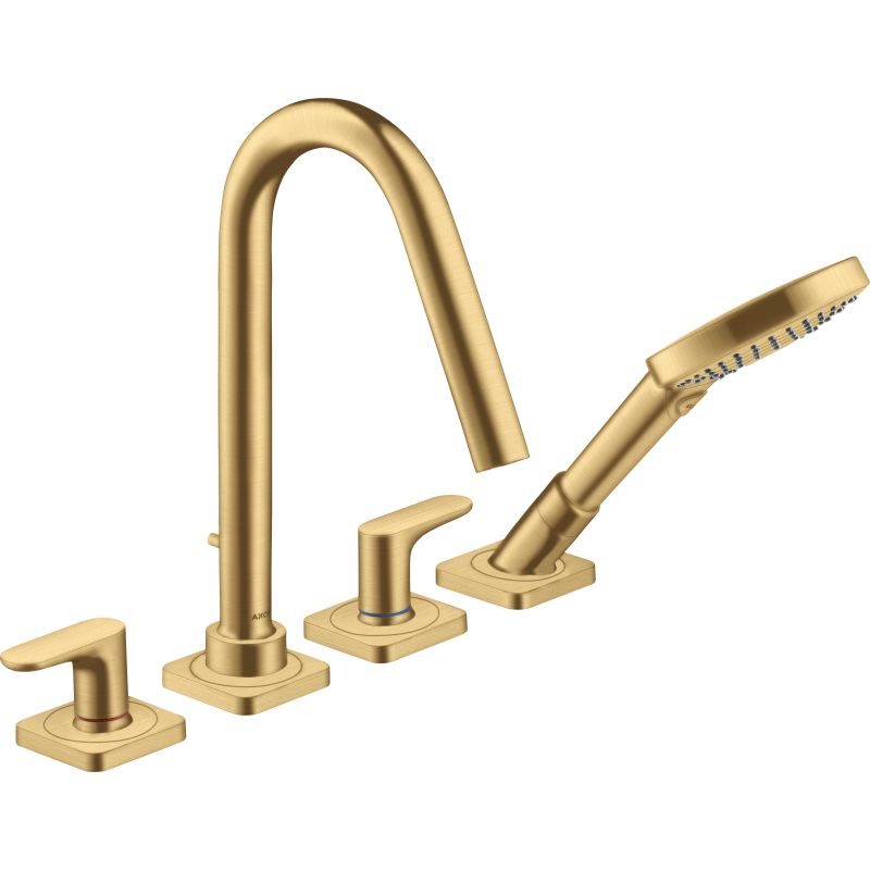 4-otw. bateria wannowa z uchwytami jednoramiennymi i rozetami Złoty brushed Citterio M AXOR 34454250