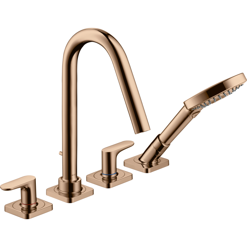 4-otw. bateria wannowa z uchwytami jednoramiennymi i rozetami Czerwony Złoty poler Citterio M AXOR 34454300