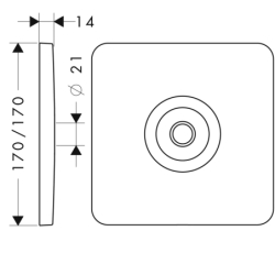 Rozeta, softsquare Czerwony Złoty Polerowany Citterio M AXOR 34612300