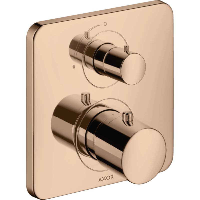 Bateria termostatyczna z zaworem odcinającym do 1 odbiornika, podtynkowa Czerwony Złoty Polerowany Citterio M AXOR 34705300
