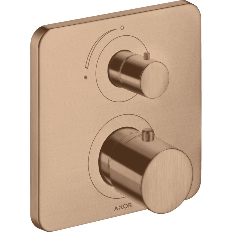 Bateria termostatyczna z zaworem odcinającym do 1 odbiornika, podtynkowa Czerwony Złoty Szczotkowany Citterio M AXOR 34705310