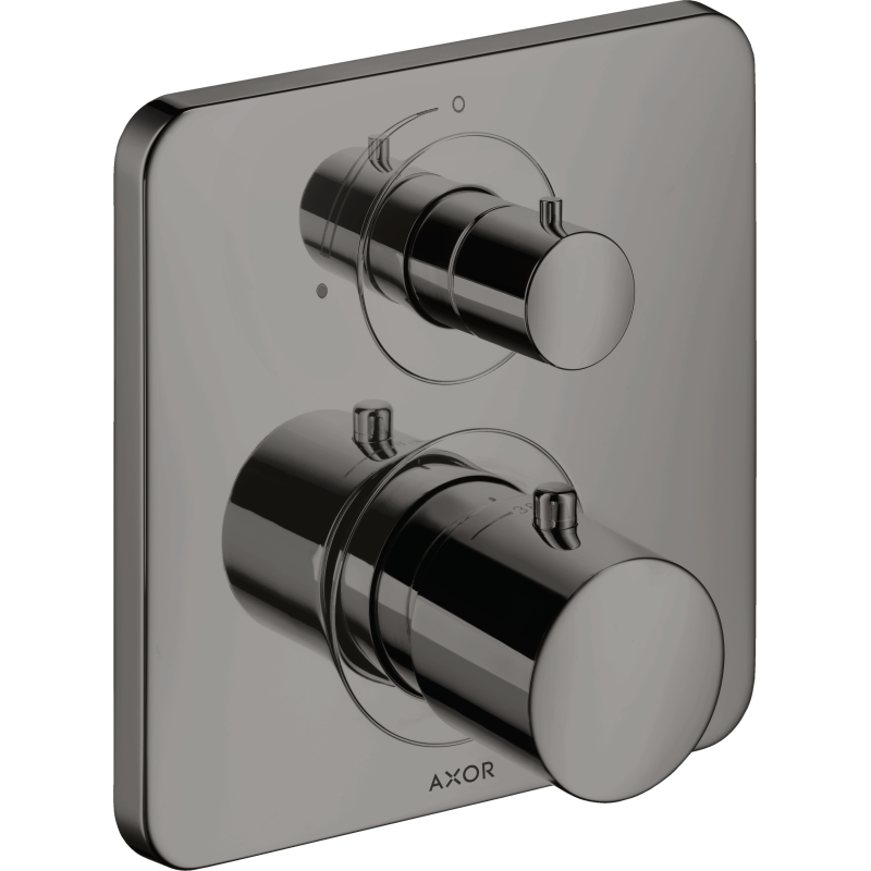 Bateria termostatyczna z zaworem odcinającym do 1 odbiornika, podtynkowa Czarny Chrom Polerowany Citterio M AXOR 34705330