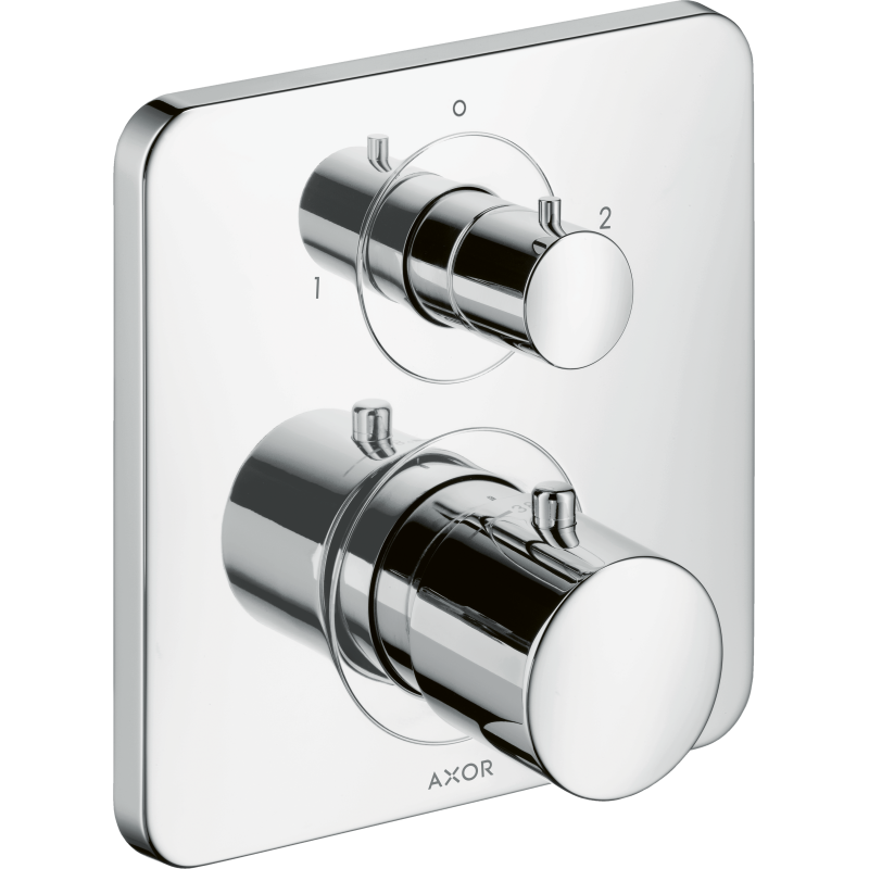 Bateria termostatyczna z zaworem odcinająco-przełączającym do 2 odbiorników, podtynkowa Chrom Citterio M AXOR 34725000