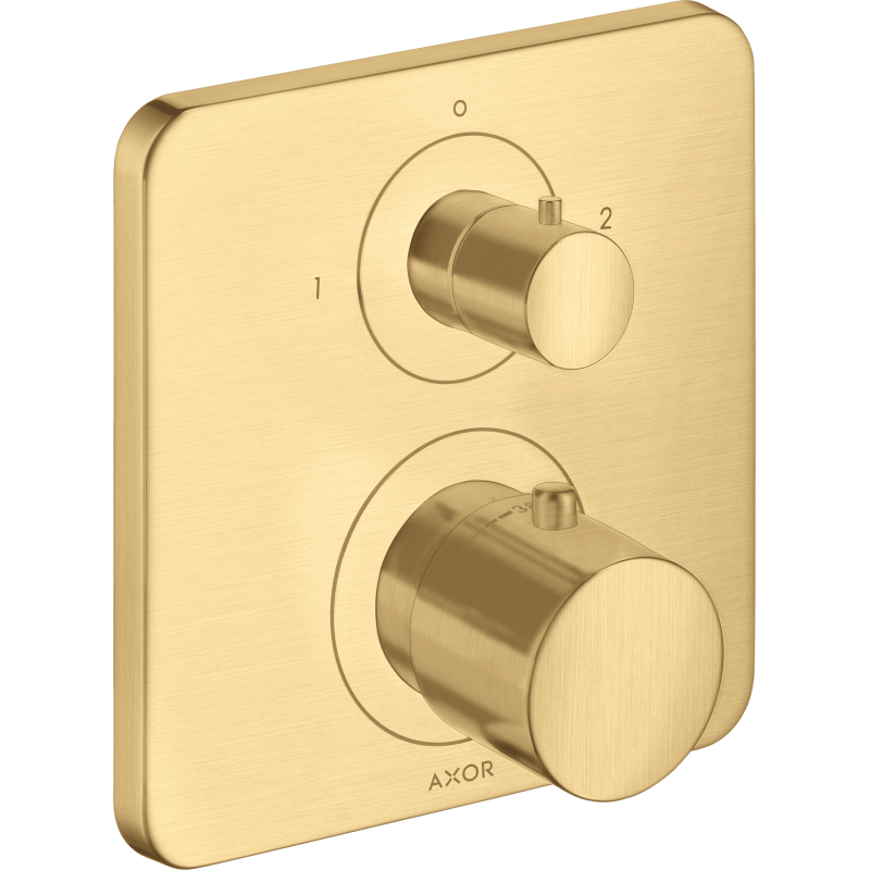 Bateria termo. z zaworem odcinająco-przełączającym do 2 odbiorników, podtynkowa Złoty Optyczny brushed Citterio M AXOR 34725250