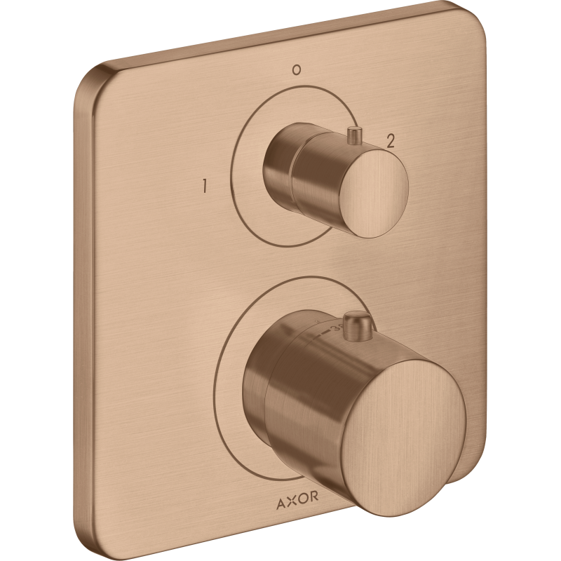 Bateria termo. z zaworem odcinająco-przełączającym do 2 odbiorników, podtynkowa Czerwony Złoty brushed Citterio M AXOR 34725310