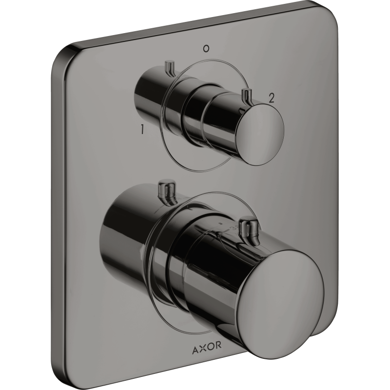 Bateria termo. z zaworem odcinająco-przełączającym do 2 odbiorników, podtynkowa Czarny Chrom Polerowany Citterio M AXOR 34725330