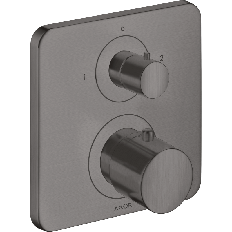 Bateria termo. z zaworem odcinająco-przełączającym do 2 odbiorników, podtynkowa Czarny Chrom brushed Citterio M AXOR 34725340