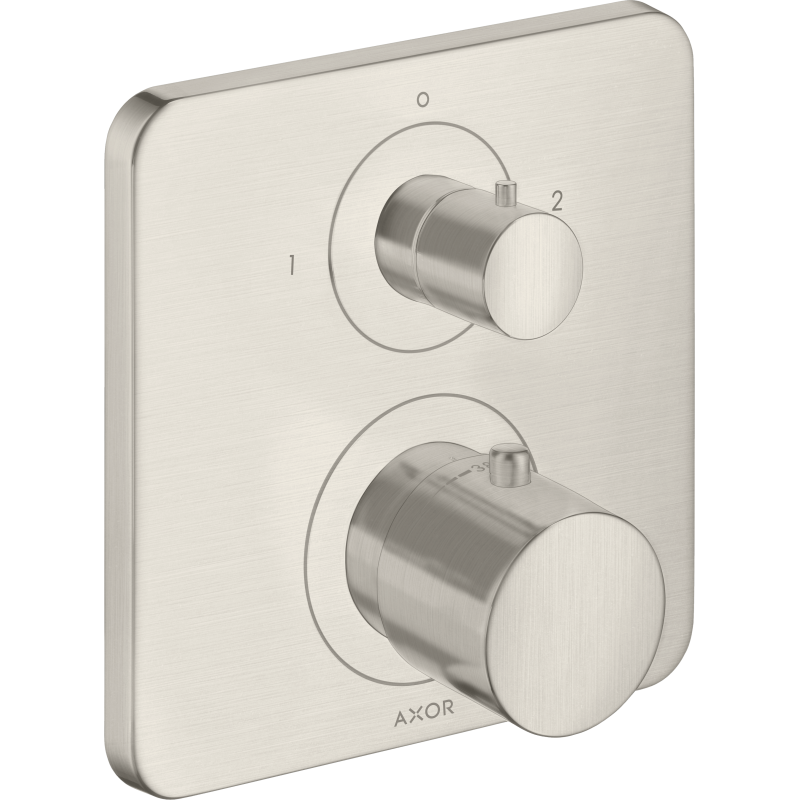 Bateria termo. z zaworem odcinająco-przełączającym do 2 odbiorników, podtynkowa Stal Szlachetna Citterio M AXOR 34725800
