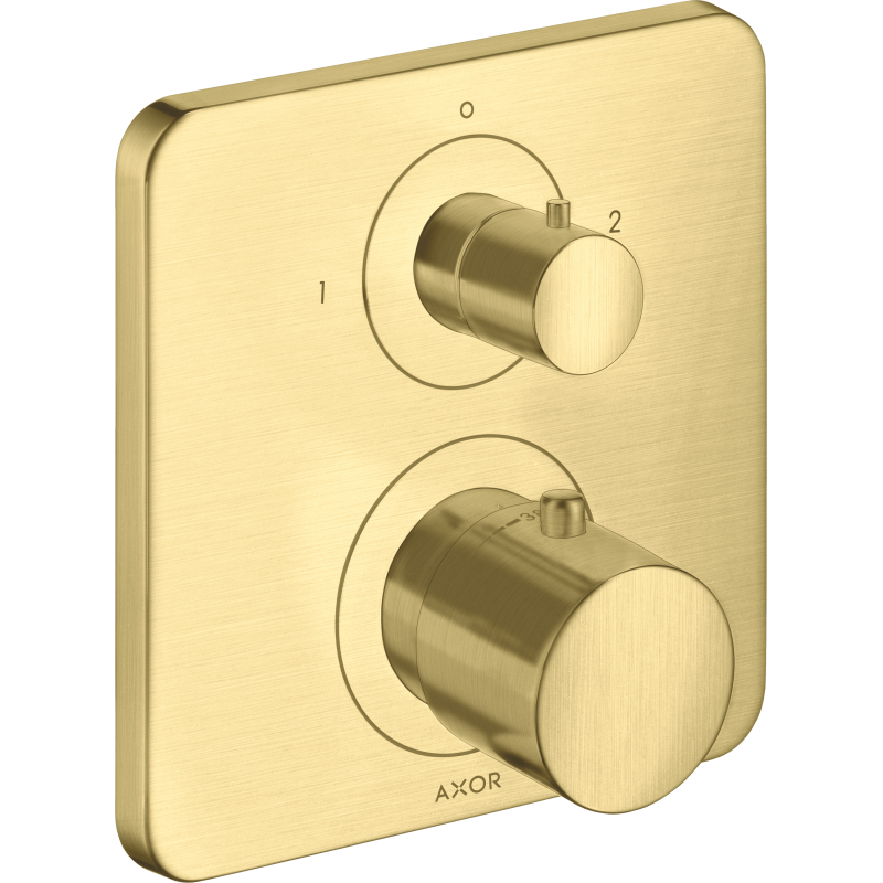 Bateria termo. z zaworem odcinająco-przełączającym do 2 odbiorników, podtynkowa Mosiądz Szczotkowany Citterio M AXOR 34725950