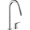 2-otworowa jednouchwytowa bateria kuchenna 220 z wyciąganą i obrotową wylewką, 2 jet, EcoSmart Chrom Citterio M AXOR 34824000