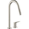 2-otworowa Bateria kuchenna 220 z wyciąganą i obrotową wylewką, 2 jet, EcoSmart Stal Szlachetna Finish Citterio M AXOR 34824800