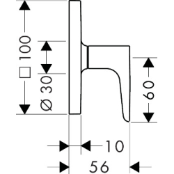 Zawór odcinający, podtynkowy Mosiądz Szczotkowany Citterio M AXOR 34960950